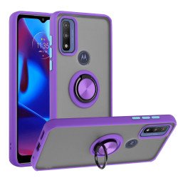 Tuff Slim Armor Hybrid Ring Stand Case for Motorola Moto G Play 2023 / Moto G Power 2022 / Moto G Pure (Purple)